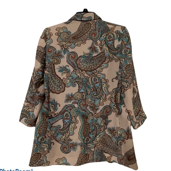 Express Paisley Notch Collar Boyfriend Blazer XS. - Picture 3 of 13